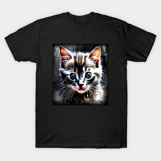 Adorable kitten watercolor art T-Shirt by Cheyenne's